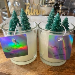 Pair of 10oz Rachel Zoe Winter forest tree candles